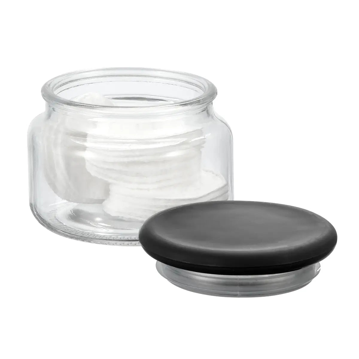 Gracie Glass Jar 280 ML  Clear / Matte Black Glass