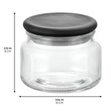 Gracie Glass Jar 280 ML  Clear / Matte Black Glass