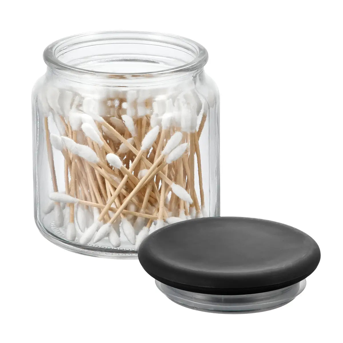 Gracie Glass Jar 480 ML Clear / Matte Black Glass