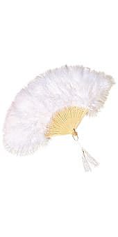 Abanico de plumas de marabú blanco