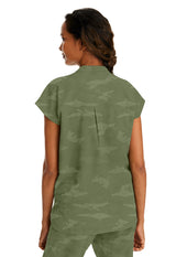 Cuello mandarín holgado verde oliva