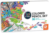36 Coloured Triangular Pencils In Tin