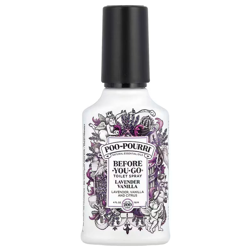Antes de ir al baño, aerosol de lavanda y vainilla de 2 oz