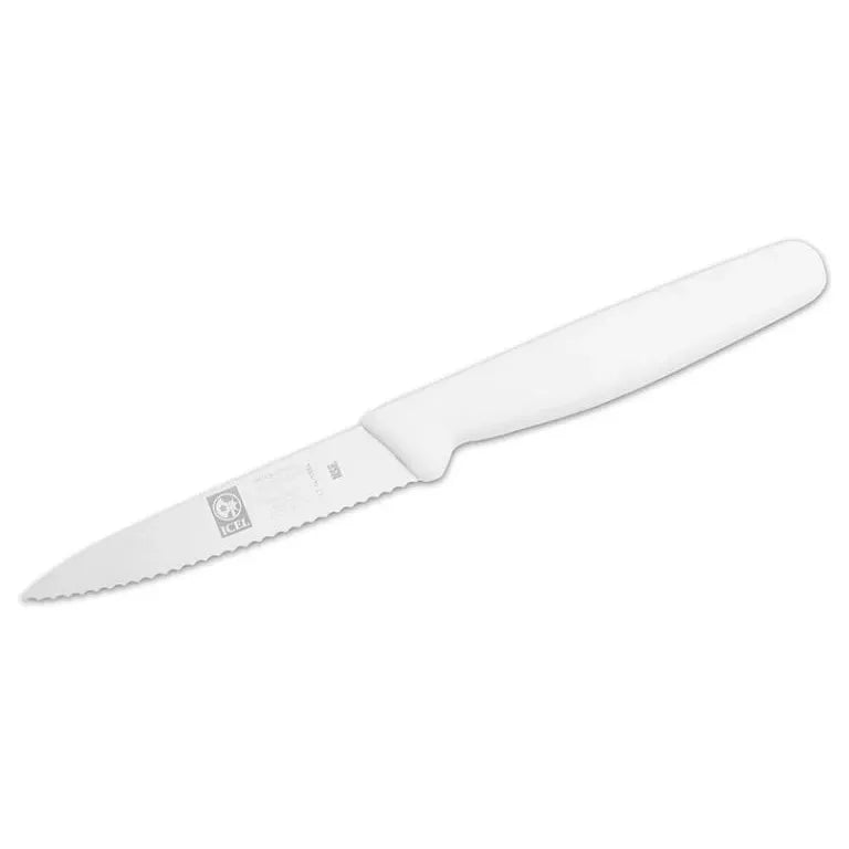Cuchillos de cocina dentados blancos de 3,25 pulgadas