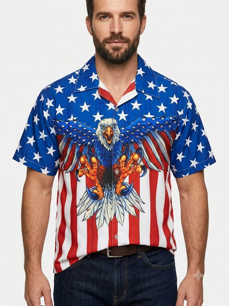 Camisas Hawaianas de Poliéster Estampado - ÁGUILA USA