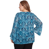 Plus Damask Malla Top Jade Multi - Ruby Rd