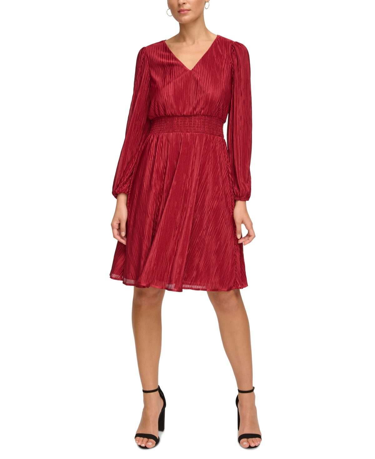 Vestido Largo de Manga Abullonada - Kensie