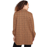 Chaqueta Plaid de Frente Abierto Negro Castaño - Ruby Rd