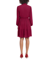 Smocked Waist Ruffle Bodice To Wine