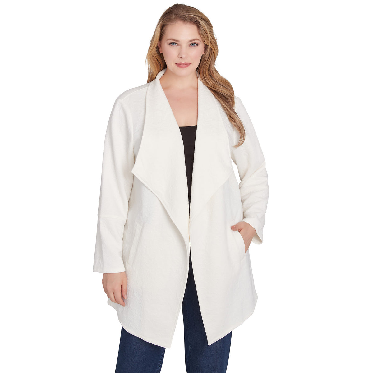 Chaqueta de Punto Acolchada Plus Winter Scroll color marfil - Ruby Rd