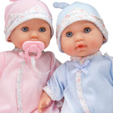 Set de Muñecas Gemelas Nonis de 31.75 cm - Niño y Niña - Muñecas de Cuerpo Blando con Accesorios | Juego de Gemelos Realistas