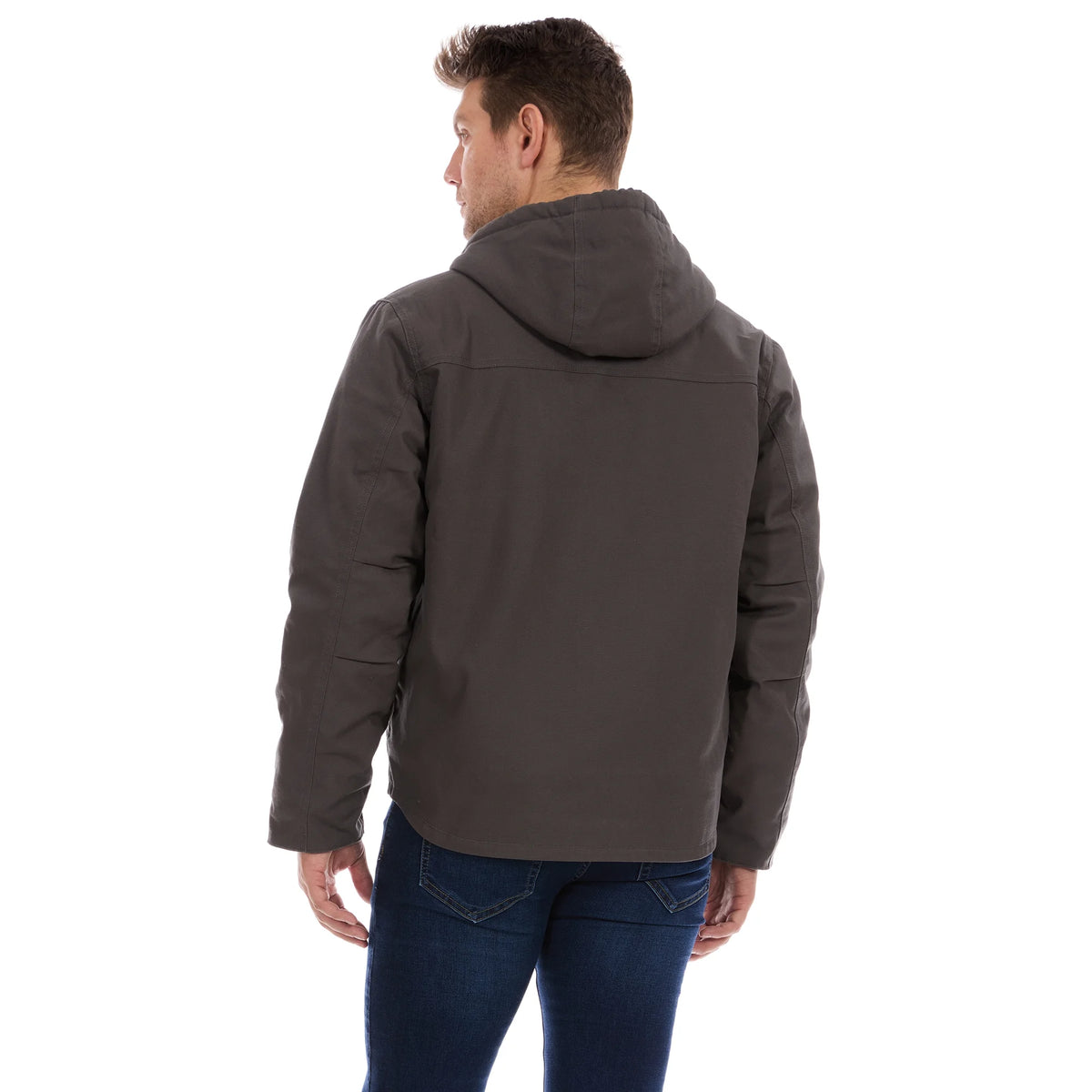 Chaqueta de lona de pato con sherpa color piedra