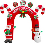 Arco de Navidad inflable de 3.3 m: Bienvenida festiva con Papá Noel y Muñeco de Nieve