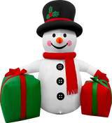 6FT Tall Inflatable Christmas Snowman with two Gifts