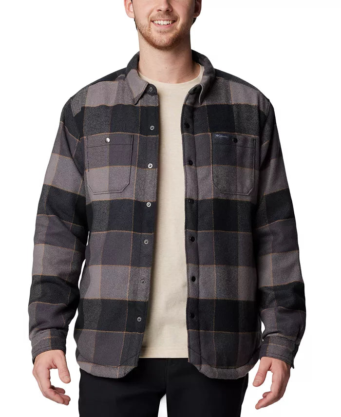 Chaqueta camisera de sherpa con botones a presión, marrón Navajo Strope