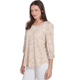 Top estampado con puff de patrón mixto Bambú Multi - Ruby Rd