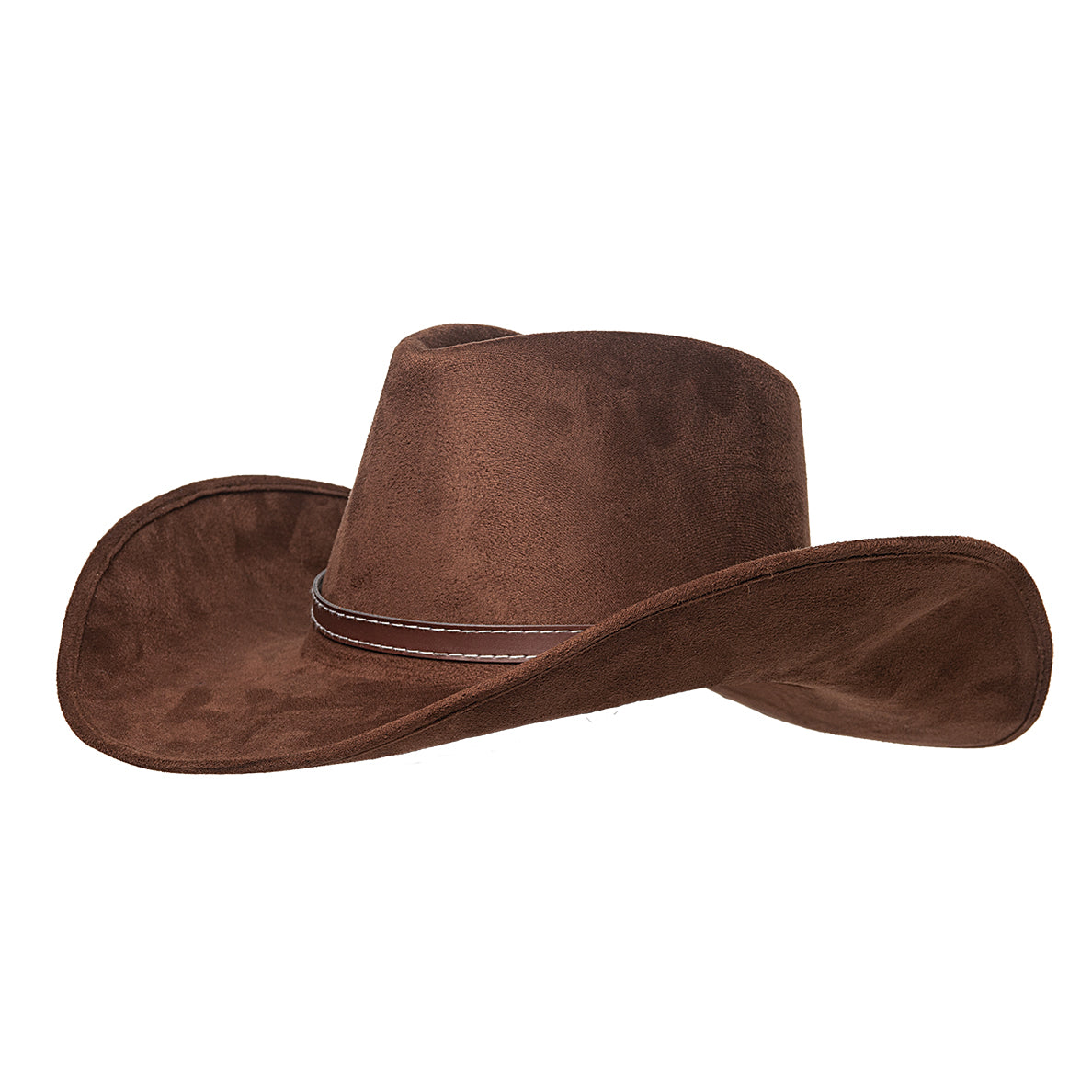 Sombrero vaquero marrón de gamuza sintética