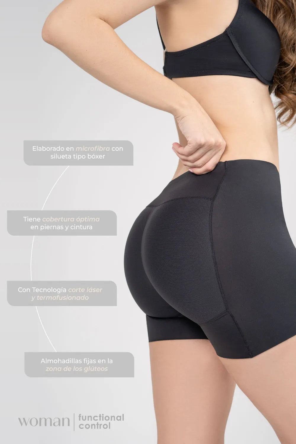 Panty con realce de glúteos negro