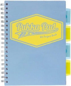 Cuaderno de proyectos azul pastel tamaño B5