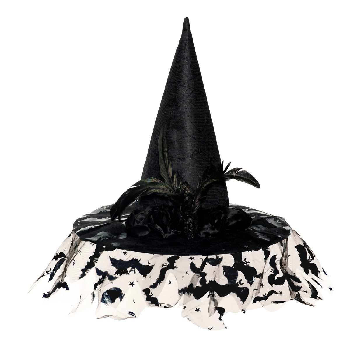 Deluxe Witch Hat With Veil Black
