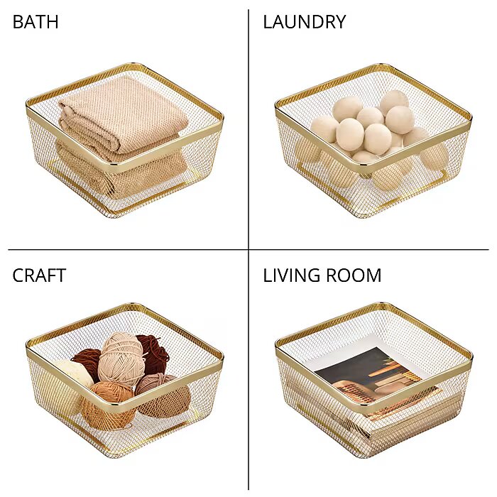 Basket  Brass 12 x 12 x 6