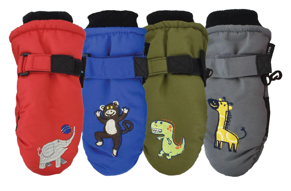 Manoplas de esquí impermeables con diseños para niños de 2 a 4 años