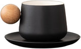 Juego de 2 tazas con plato negro