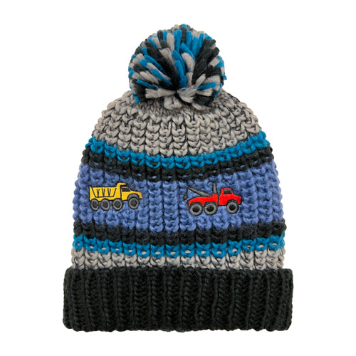 TODDLER BOYS EMBROIDERED CUFF HAT BLUE