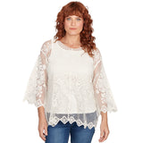 Top de crochet con medallón y forro color marfil - Ruby Rd