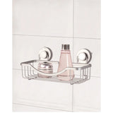 Estante de ducha de aluminio plateado con sistema Turn-n-Lock
