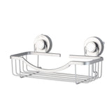 Estante de ducha de aluminio plateado con sistema Turn-n-Lock