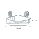 Estante esquinero de ducha de aluminio y plata con Turn-n-Lock