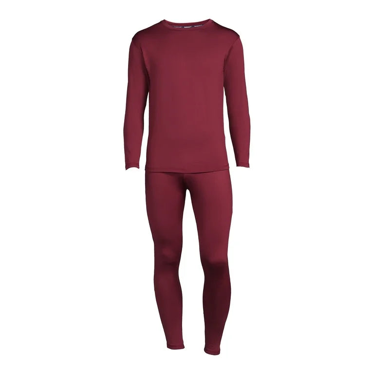 Conjunto térmico de 2 piezas para hombre, color vino