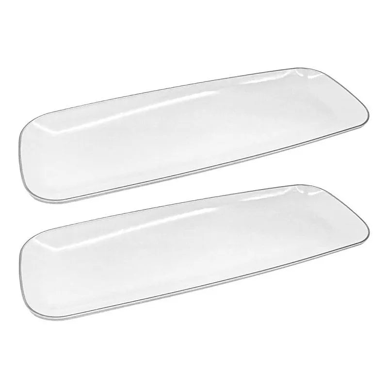 Bandeja Rectangular de 44.45 cm x 16.51 cm - Perla-Plateado
