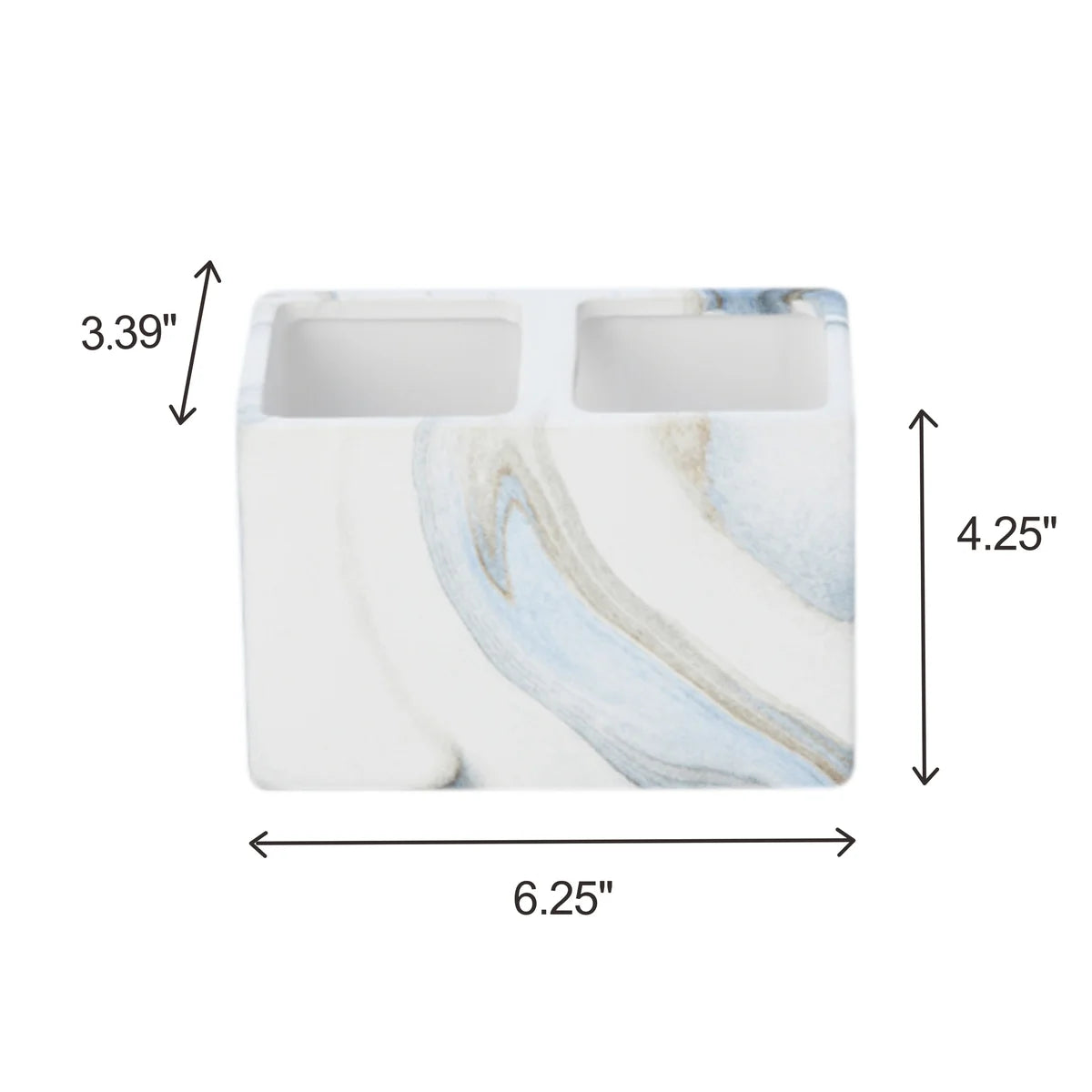 Juego de 7 accesorios de baño con diseño de mármol azul