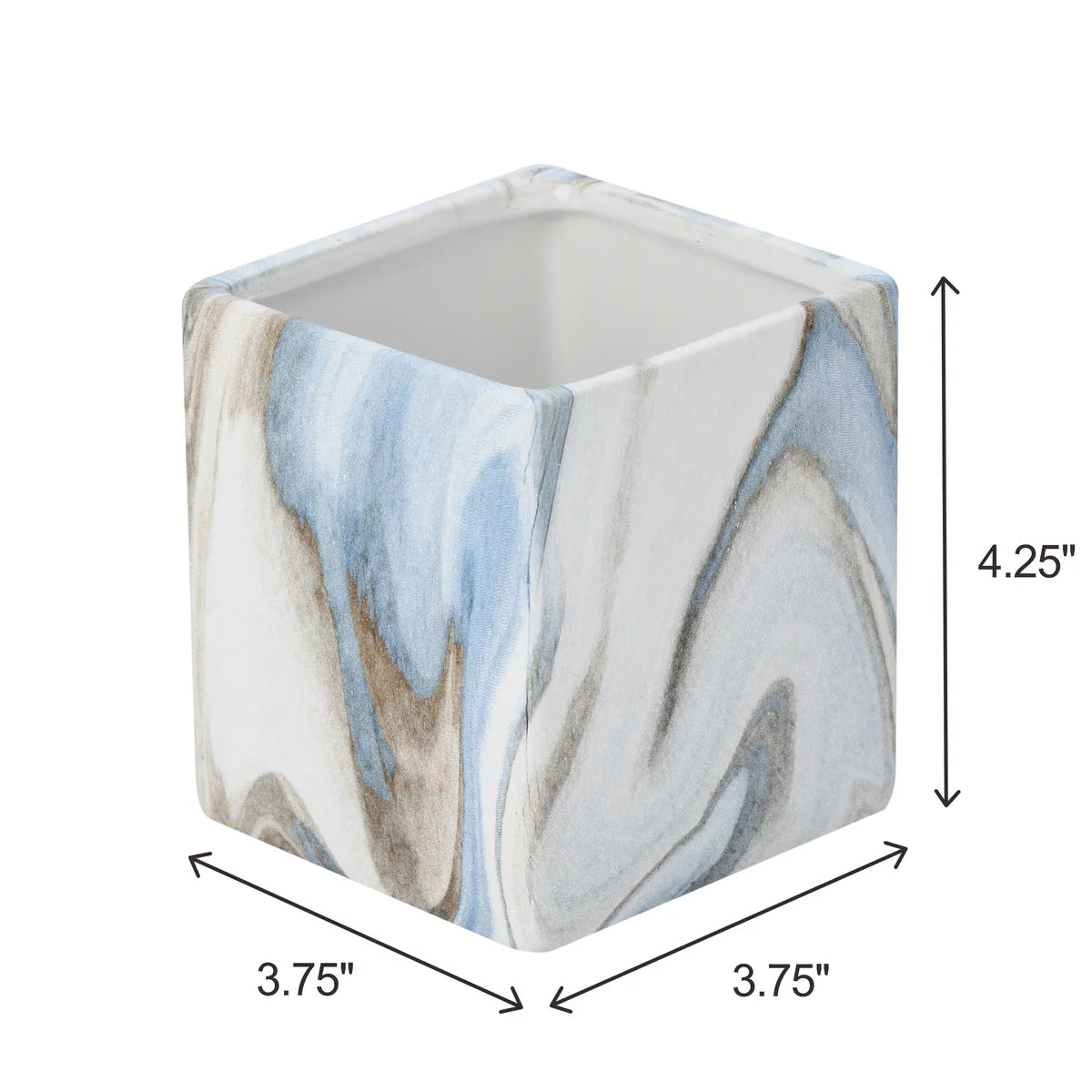 Juego de 7 accesorios de baño con diseño de mármol azul