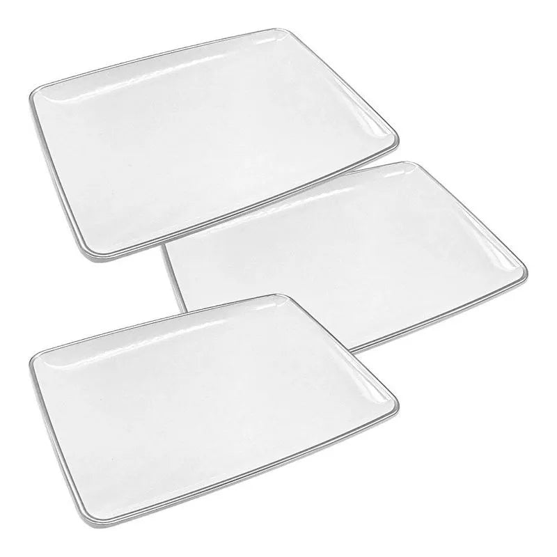 11" x 8" Tray Rectangular - Pearl-Silver