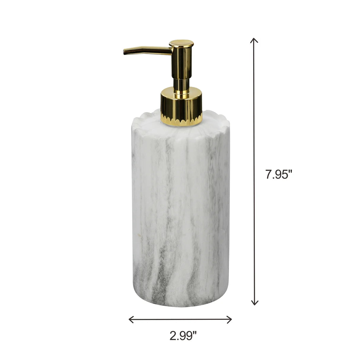 Juego de accesorios de baño de mármol gris de 8 piezas