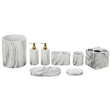 Juego de accesorios de baño de mármol gris de 8 piezas