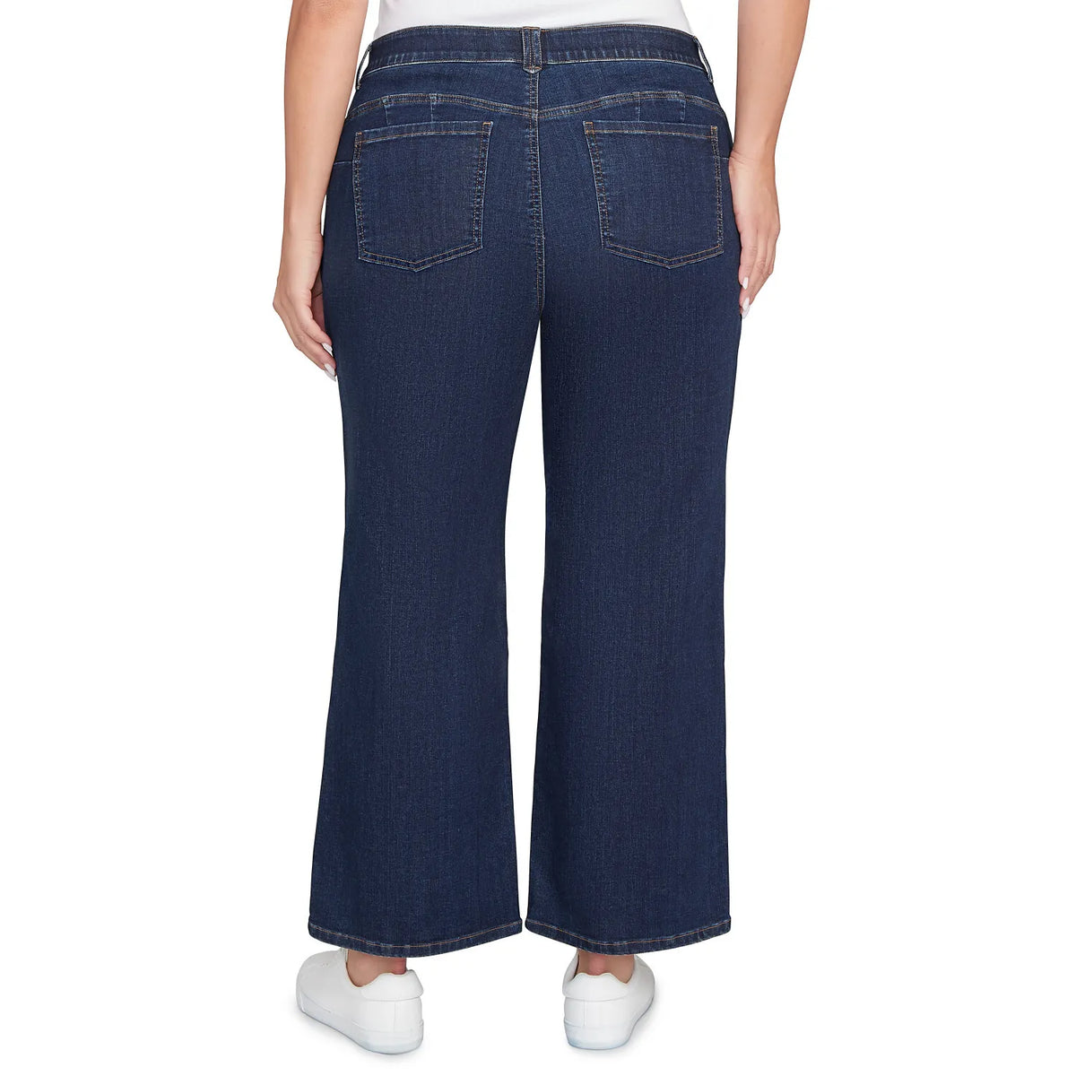 Pantalones Anchos de Mezclilla Tipo Estrecho Tallas Grandes Añil Oscuro - Ruby Rd