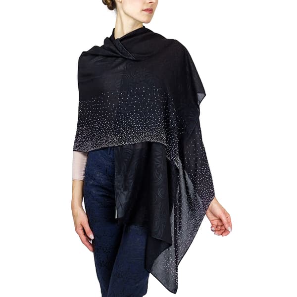 Chal con relieve de tachuelas - Negro/Plateado