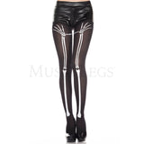 Skeleton hand tights White/Black