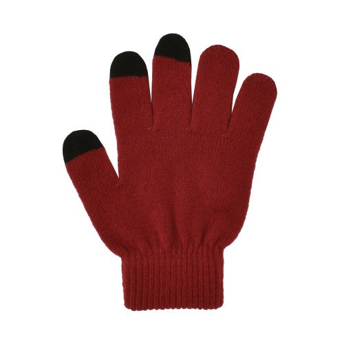 TOUCHSCREEN SOLID KNIT STRETCH GLOVE RED