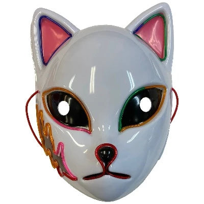 Máscara de gato de anime que brilla en la oscuridad