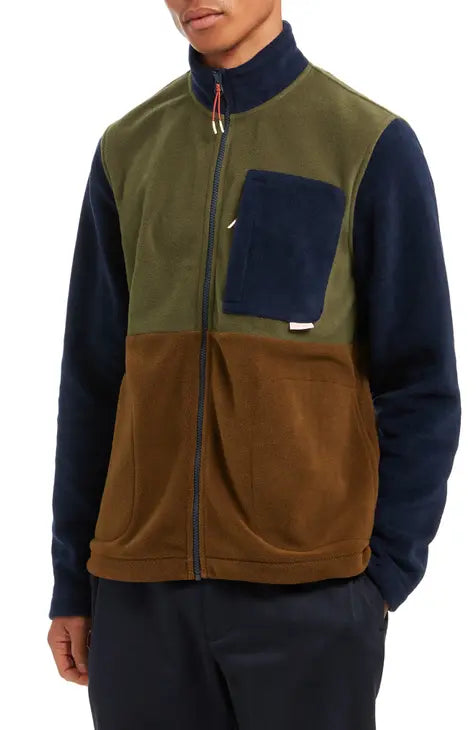 Chaqueta Denali de forro polar Micro Colorblock Azul marino Índigo vintage