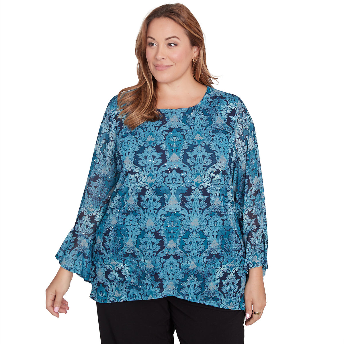 Plus Damask Malla Top Jade Multi - Ruby Rd