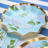Cuenco ondulado para aperitivo o postre, hortensias de 16,5 cm
