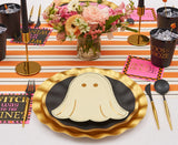 Plato de ensalada troquelado Boo Bold de 9" - Fantasma - Papel de oro