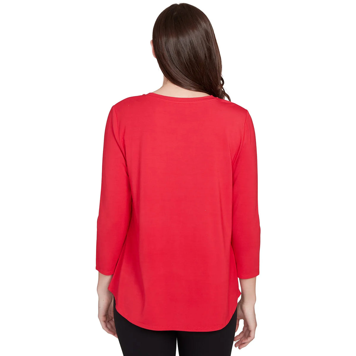 Top de punto liso con cuello redondo adornado Cherry - Ruby Rd