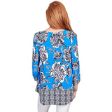 Top floral con cuello redondo cruzado - Ruby Rd